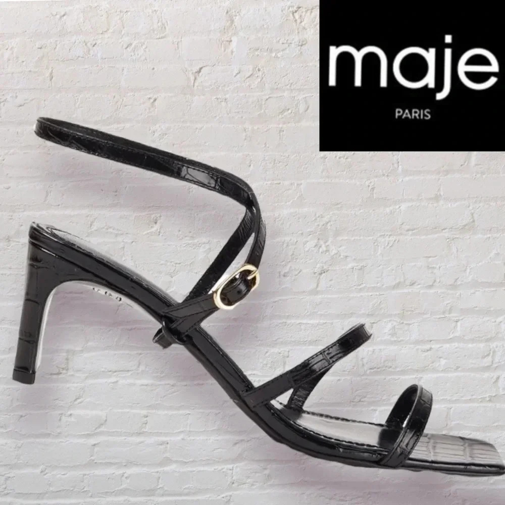 Maje Farrie Croc-Effect leather sandals Size 7